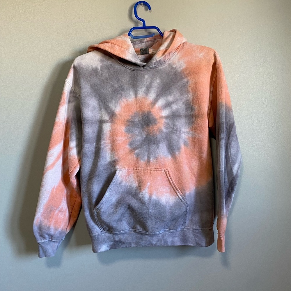 Navy and Peach Tie Dye Pullover